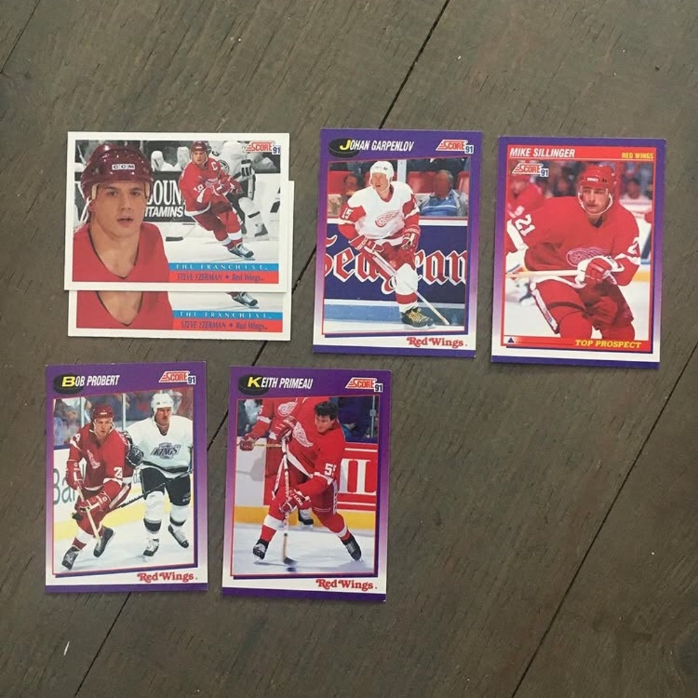 1991 Score hockey card lot - Detroit